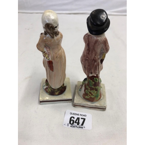 647 - PAIR OF STAFFORDSHIRE OBLONG FIGURES