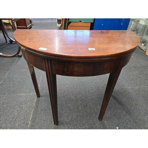 667 - MAHOGANY GEORGIAN HALF MOON CARD TABLE