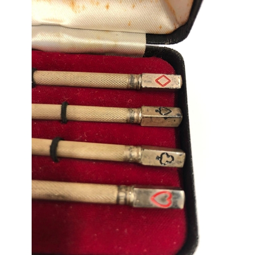 689 - BOXED SET OF 4 STERLING SILVER BRIDGE PENCILS