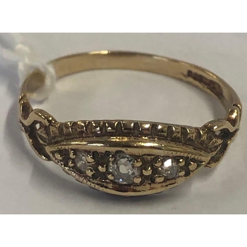 711 - ANTIQUE 9ct OLD CUT DIAMOND RING, SIZE 'N'