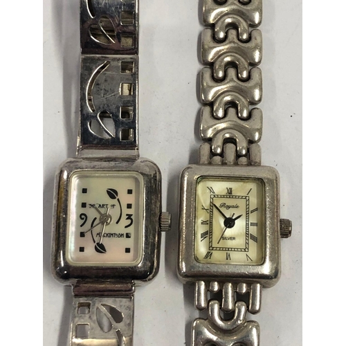 735 - 2 X SILVER WATCHES, 84g