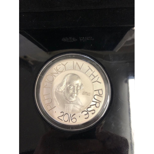 760 - THE ROYAL MINT 2016 WILLIAM SHAKESPEARE FIVE-OUNCE SILVER PROOF COIN BOXED WITH COA 017 FROM TOTAL M... 