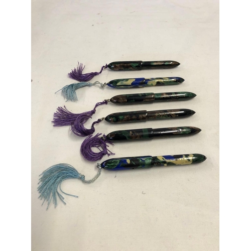 768 - SILK FOUNTAIN PENS (4) & 2 MORE A/F