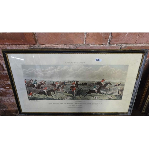 88 - 2 COLOURED GEORGIAN HUNT PRINTS OR ENGRAVINGS