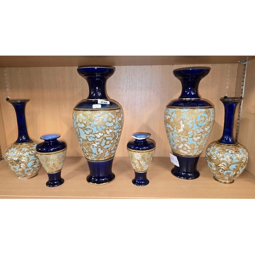 238 - 3 PAIRS OF ROYAL DOULTON VASES, 2 WITH DAMAGE