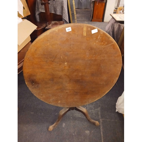 487 - MAHOGANY TILT TOP TRIPOD TABLE