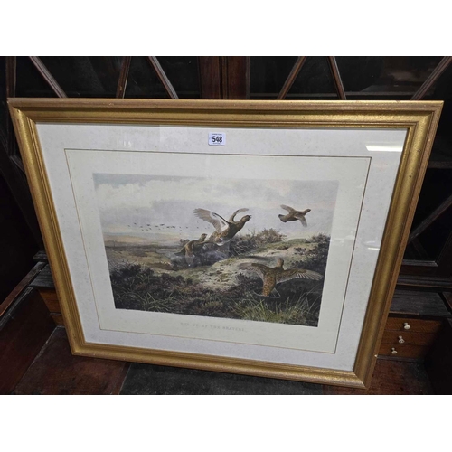 548 - ANTIQUE COLOURED ENGRAVING BY ARCHIBALD THORBURN ENTITLED ''PUT UP BY THE BEATERS'' PUBLISHED NOVEMB... 