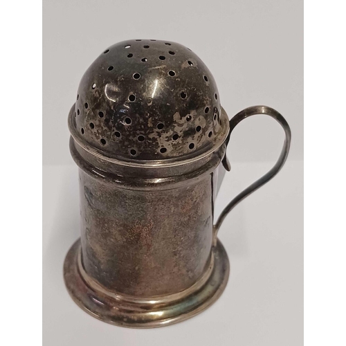 618 - A VICTORIAN SILVER KITCHEN PEPPER, B'HAM 1886