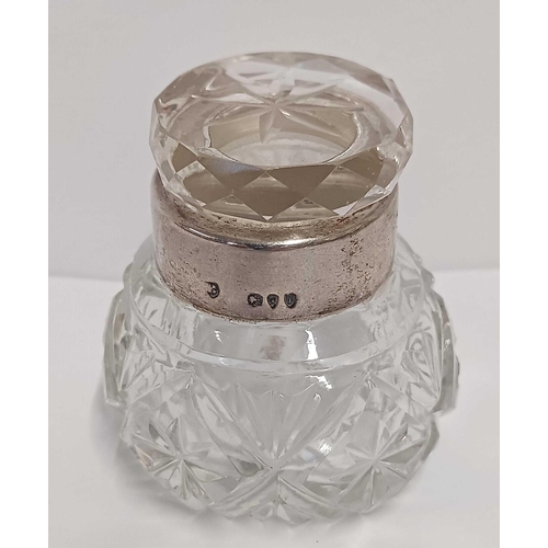 620 - A VICTORIAN SILVER MOUNTED JAR & COVER, LONDON 1893