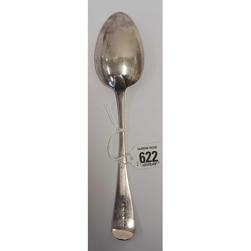 622 - EXETER SILVER TABLE SPOON 1822 BY WW, 54g