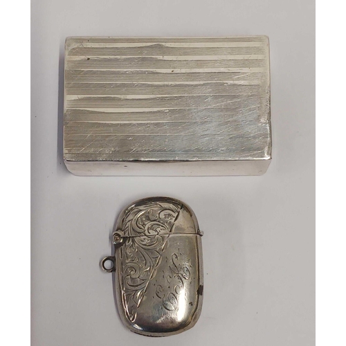 627 - SMALL VESTA CASE & A SILVER MATCHBOX HOLDER, 48g