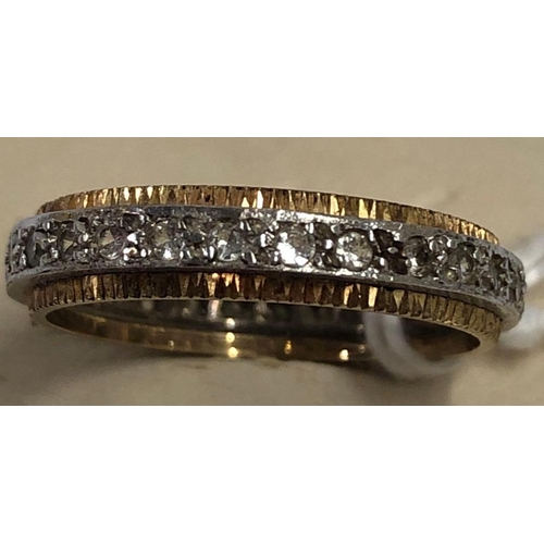 636 - 9ct ETERNITY RING WITH WHITE STONES, 2.8g