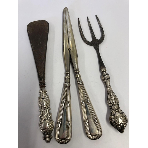 728 - 3 SILVER HANDLE ITEMS