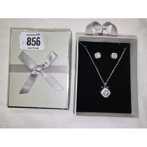 856 - BOXED SET OF EARRINGS & PENDANT POSSIBLY SWAROVSKI