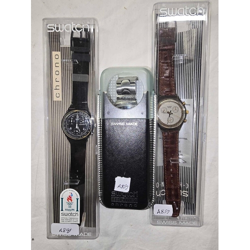 860 - 3 SWATCH WATCHES IN BOXES