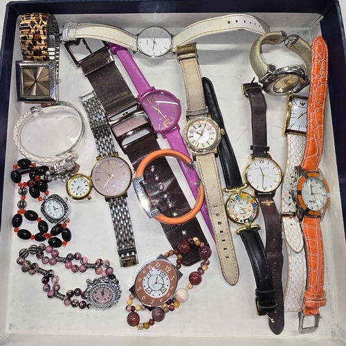 865 - TRAY OF MISC LADIES DESIGNER WATCHES INCL; DKNY