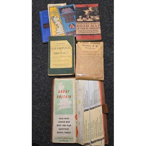 924 - BUNDLE OF VINTAGE ROUTE MAPS ETC