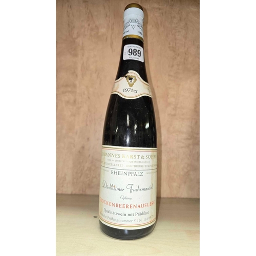 989 - ONE BOTTLE OF 1971 VINTAGE TROCKENBEERENAUSLESE