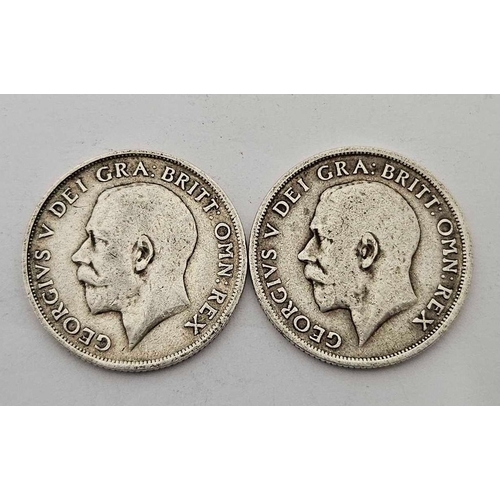 1001 - TWO GEORGE V SHILLINGS, 1914/5