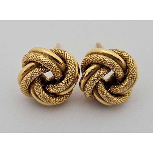 1007 - 9ct PAIR OF KNOT EAR STUDS 1,5g