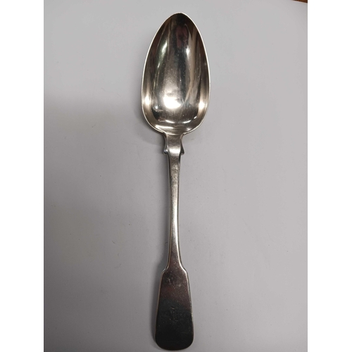 1063 - A GEORGIAN SILVER SCOTTISH TABLE SPOON, GLASGOW BY D McD