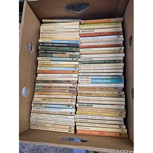 118 - 2 CARTONS OF MAINLY VINTAGE AGATHA CHRISTIE PAPERBACK BOOKS