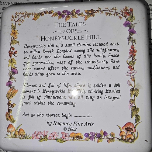 142 - CARTON WITH 12 TINS, WITH FIGURES FROM THE TALES OF HONEYSUCKLE HILL BY REGENCY FINE ARTS