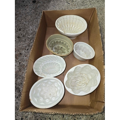 143 - CARTON OF MISC CERAMIC JELLY MOULDS