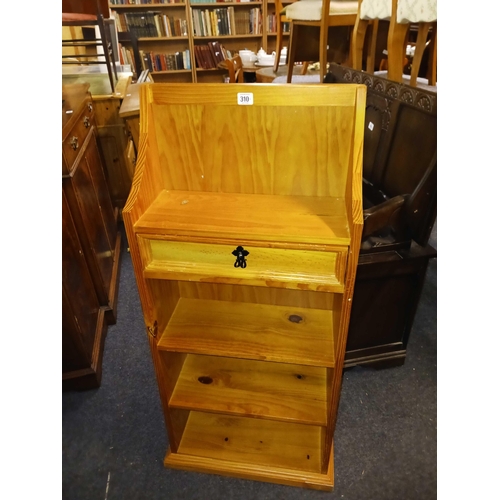 310 - MODERN PINE SHELF UNIT WITH DRAWER