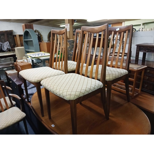 337 - G-PLAN EXTENDING DINING TABLE WITH 4 MATCHING CHAIRS + 2 CARVER CHAIRS