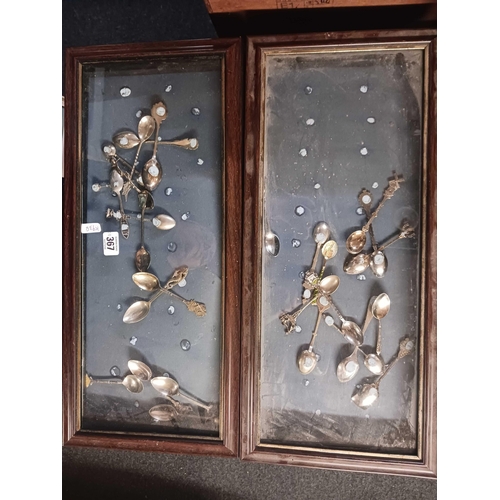 367 - 2 DISPLAY CASES OF TEA SPOONS