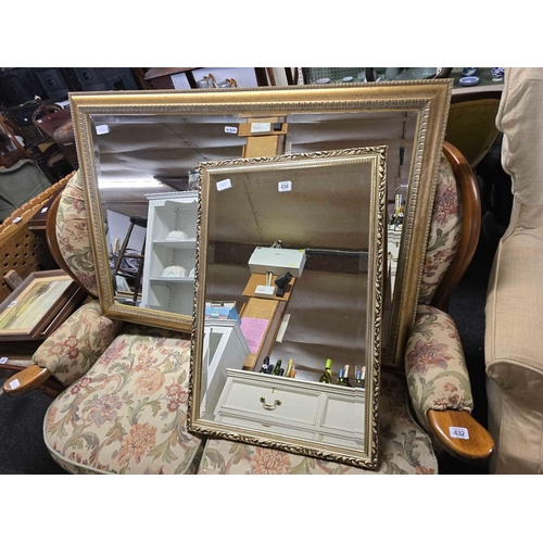 434 - 2 GILT FRAMED BEVELLED EDGED MIRRORS