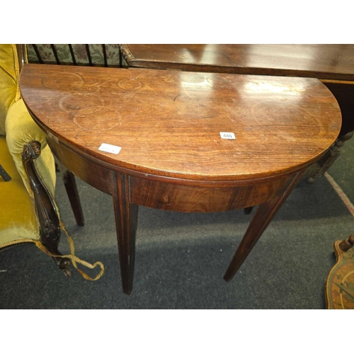 440 - MAHOGANY GEORGIAN HALF MOON CARD TABLE