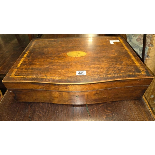 441 - INLAID CUTLERY BOX & CUTLERY