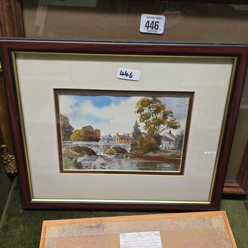 446 - 4 F/G PRINTS & 1 GUILT FRAMED PICTURE