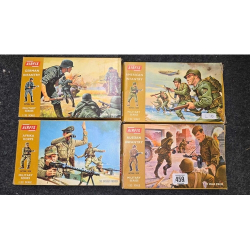 459 - 4 AIRFIX MILITARY SERIES, RUSSIAN,AFRIKA, AMERICAN,GERMAN