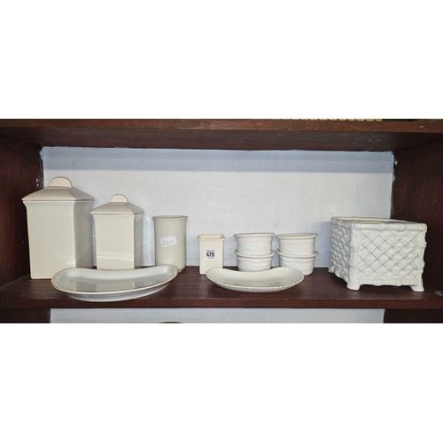 479 - SHELF OF WHITE CHINA