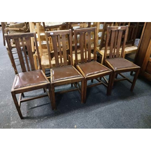 489 - 4 OAK DINING CHAIRS