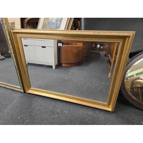 496 - GILT FRAME BEVELLED EDGE MIRROR, 42'' X 30''