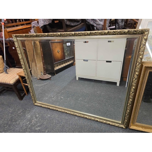 497 - GILT FRAMED BEVELLED EDGE MIRROR, 50'' X 39''