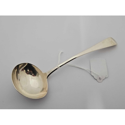 852 - A GEORGE III SILVER SAUCE LADLE, LONDON 1804 BY I.B