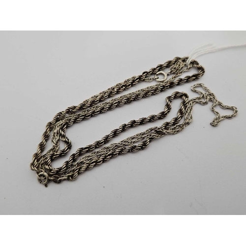 866 - SILVER TWIST LINK NECKLACE + 1 OTHER