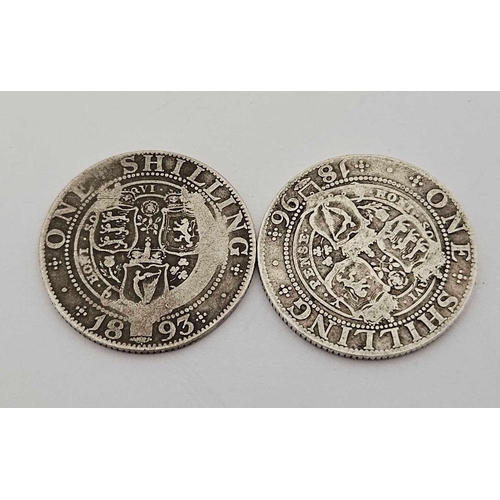 904 - TWO VICTORIAN SILVER SHILLINGS 1893/96