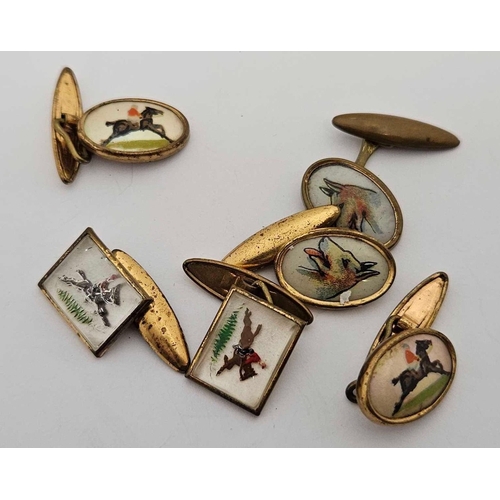 926 - 3 PAIRS OF ANIMAL CUFF LINKS