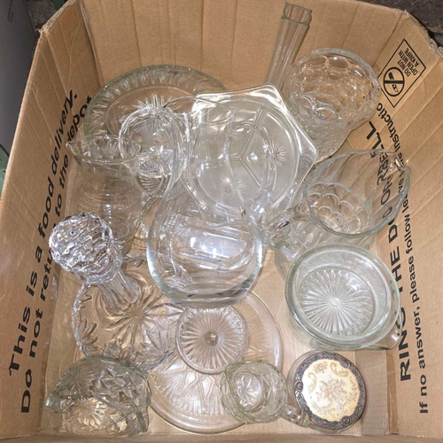 96 - CARTON OF MISC GLASSWARE INCL; BOWLS & A DECANTER