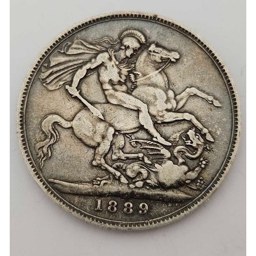 995 - VICTORIAN SILVER CROWN, 1889