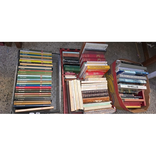 104 - 3 CARTONS OF MISC HARDBACK BOOKS INCL; LIFE MAGAZINES