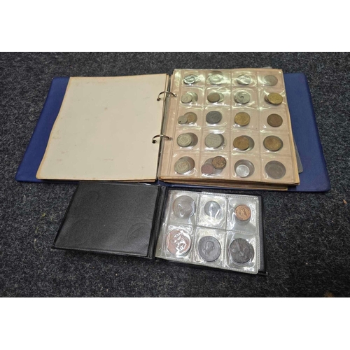 1042 - 2 COIN ALBUMS WITH MISC BRITISH & FOREIGN COINAGE