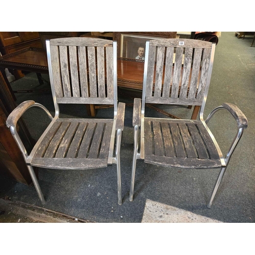 138 - 2 WOOD & ALUMINIUM STACKING CHAIRS