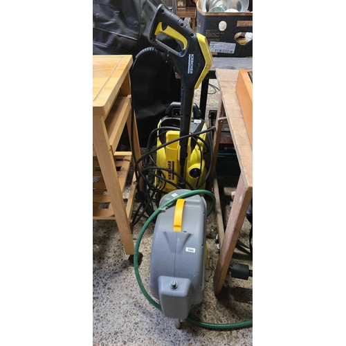 144 - KARCHER PRESSURE WASHER & A GARDEN HOSE